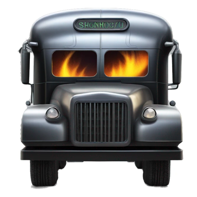 Darth Vader’s armored 1936 school bus with holographic horizontal flames  sticker