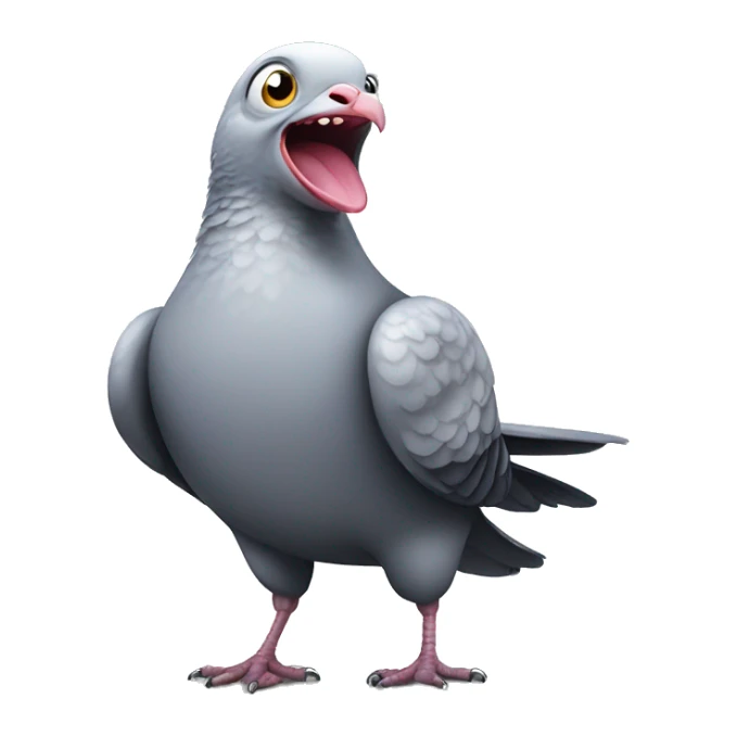 excited pigeon face with heart eyes sticker