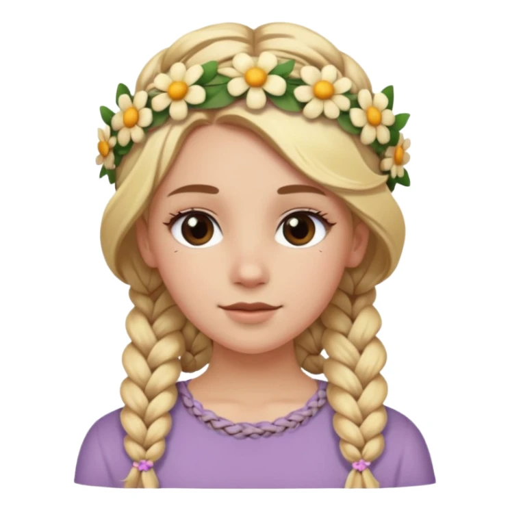 white girl 10 blonde braids full braided hair  sticker