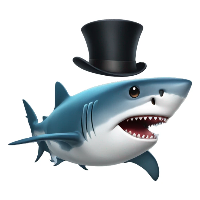 Shark with a top hat sticker