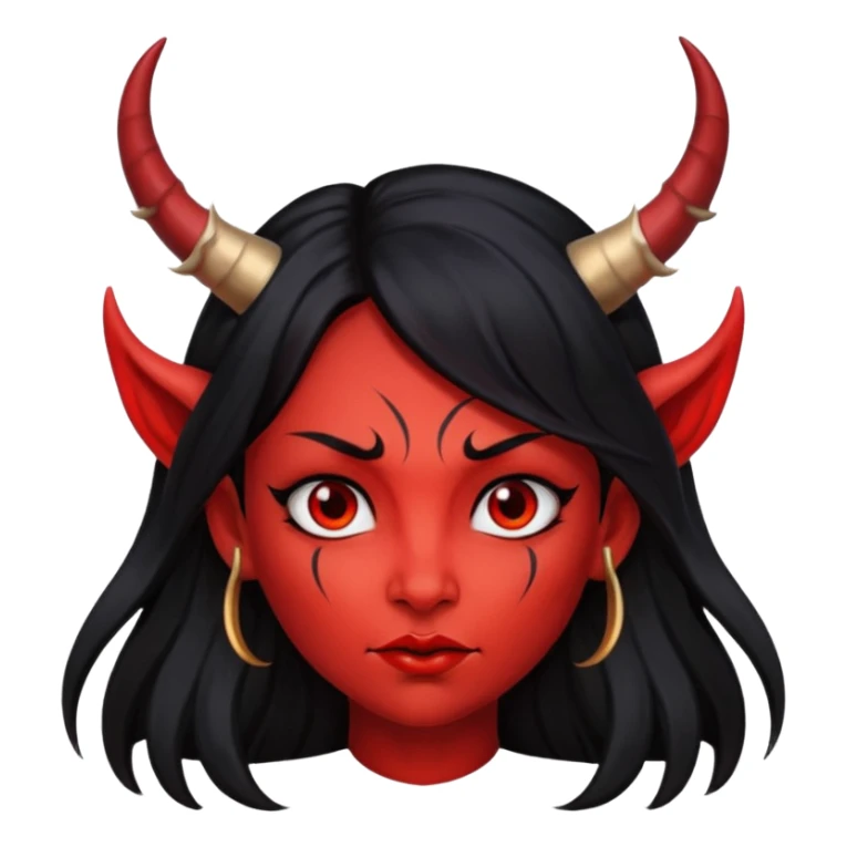 long hair devil girl sticker