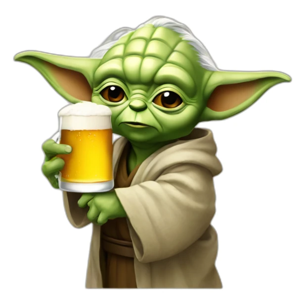 Yoda-driking-beer-in-the-hand sticker