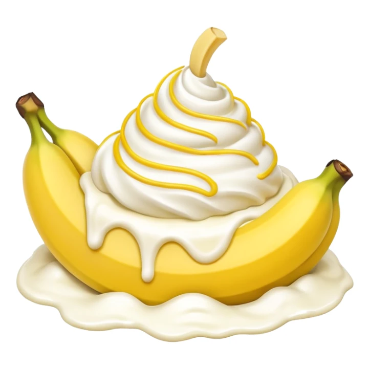 Banana covered in cream sticker