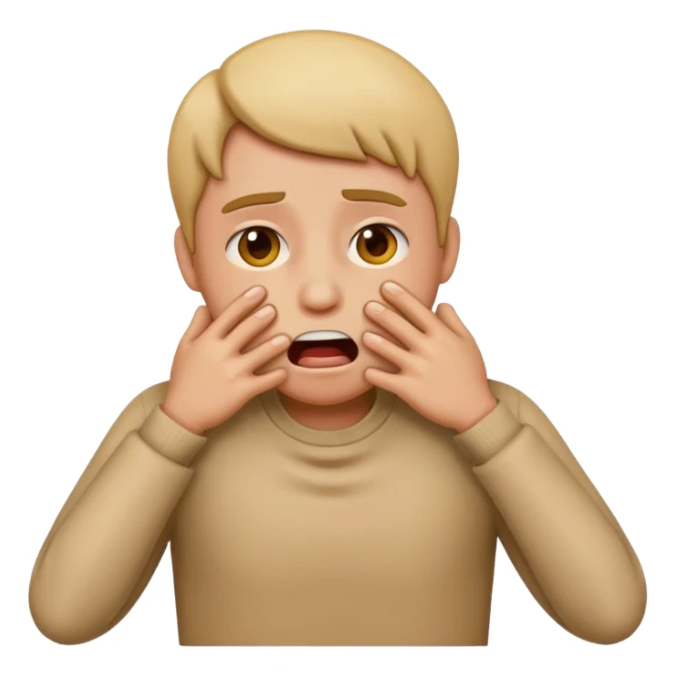 Make an emoji that looks stressed and is choking itself  sticker