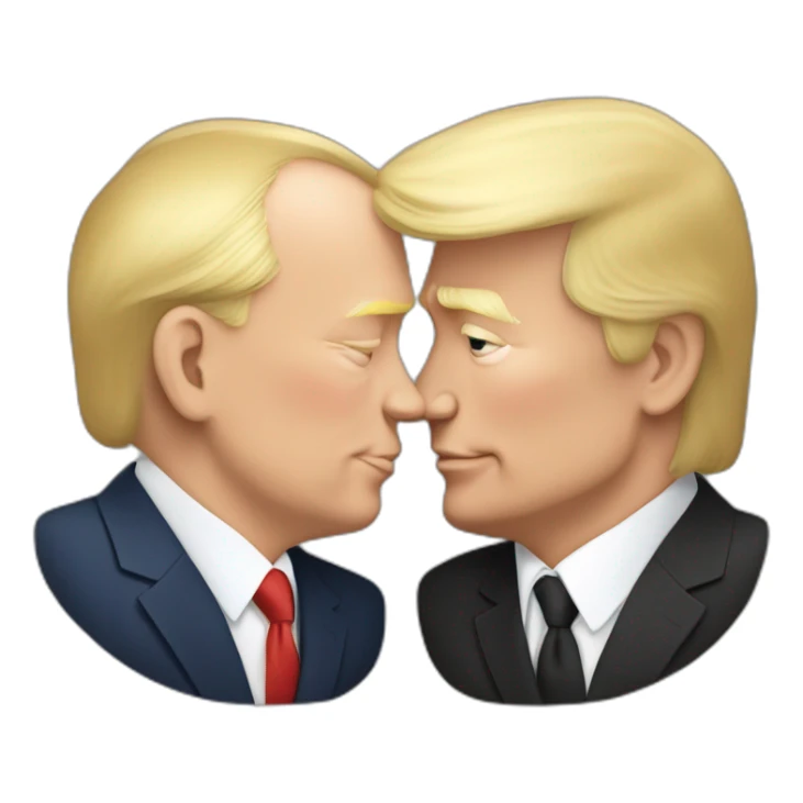 trump-and-putin-kissing,-lgbtq+ friendly, positivity, inclusiveness sticker