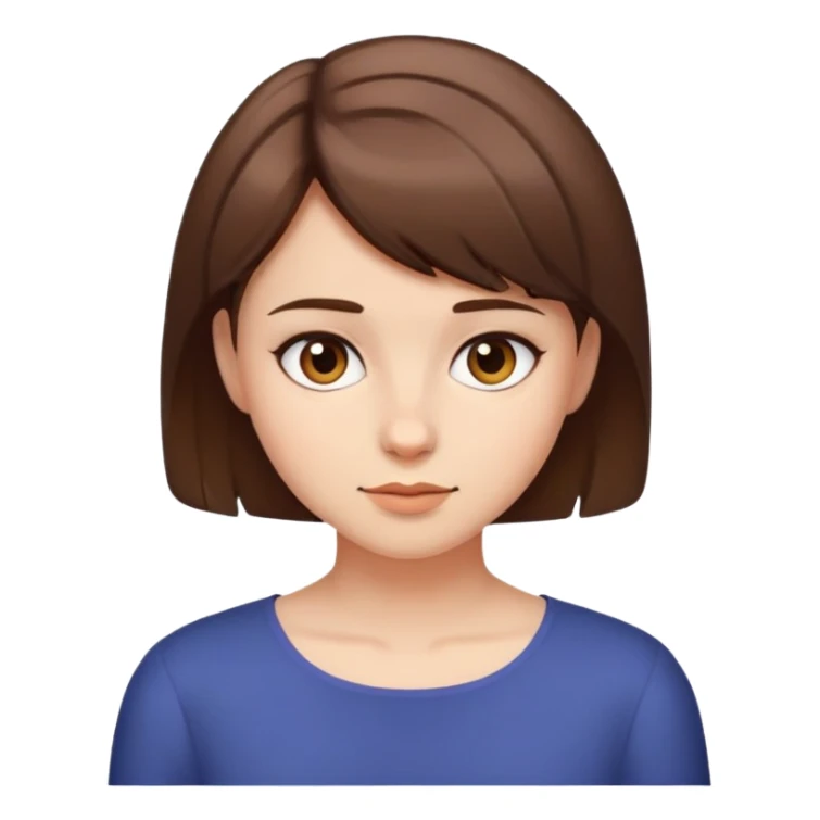 Girl with short hair color brown  sticker