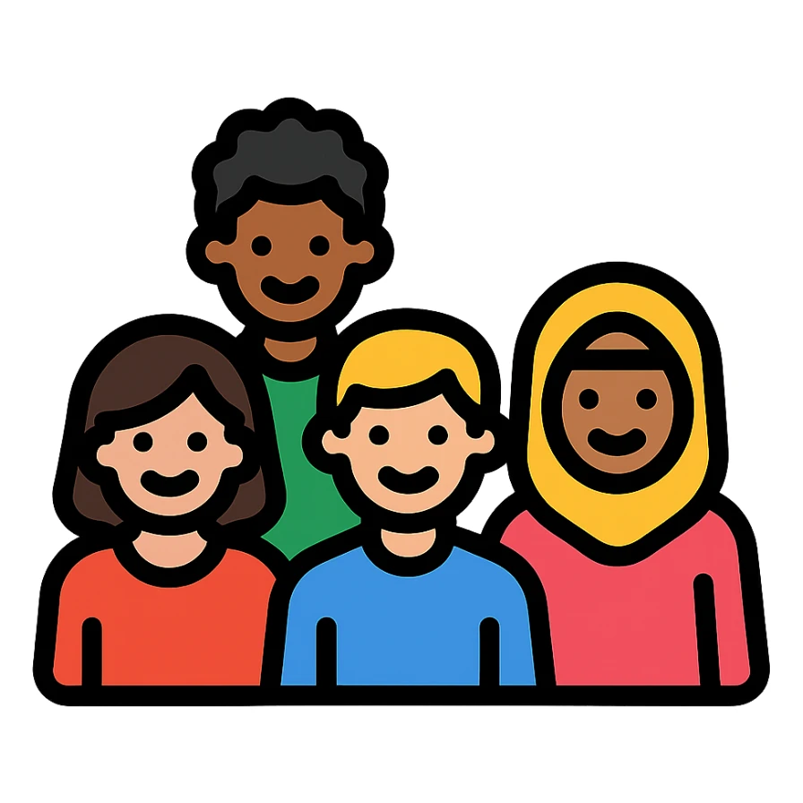 diverse group of people sticker