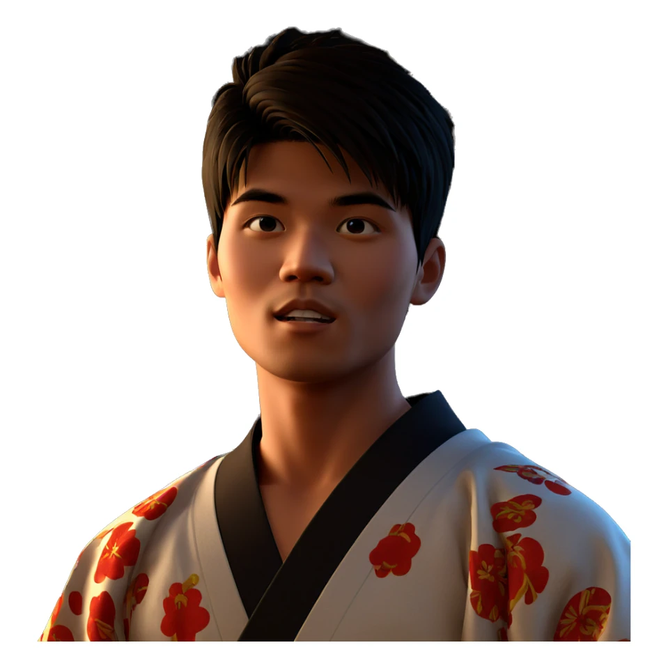 japanese boy in kimono sticker