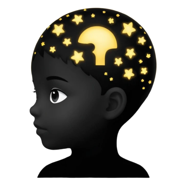 silhouette of a child inside a larger head silhouette sticker