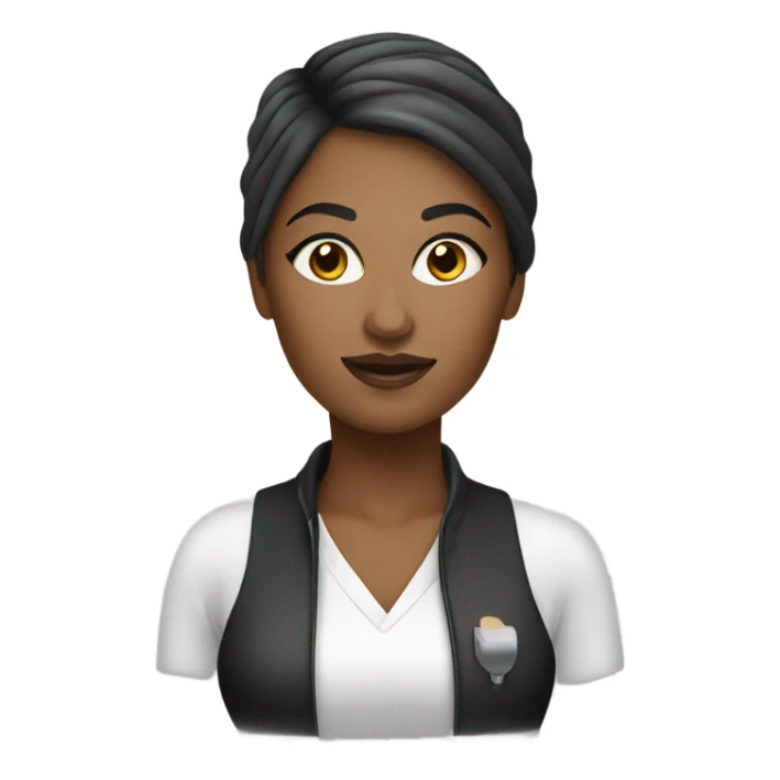 A makeup artist white girl with a makeup brush in her hand sticker