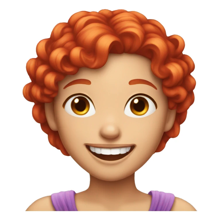 Cute Girl Queen Laughing With Red Hair sticker