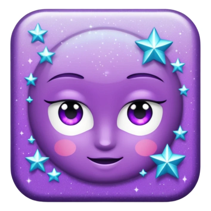 Glitter Purple and Cian Mark Check sticker