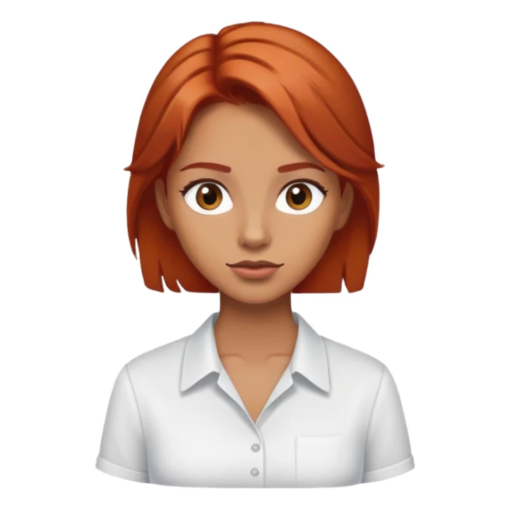 Blanca, pelinegra, ojicafe, camisa blanca  sticker