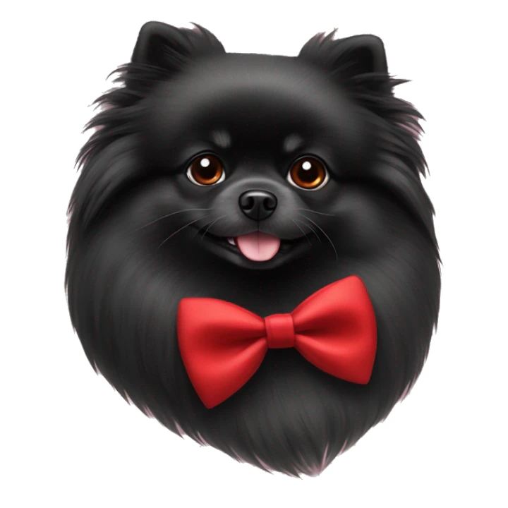 Black Pomeranian in red bow tie sticker