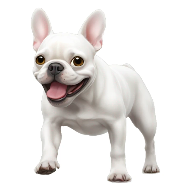 White French Bulldog having the zoomies sticker
