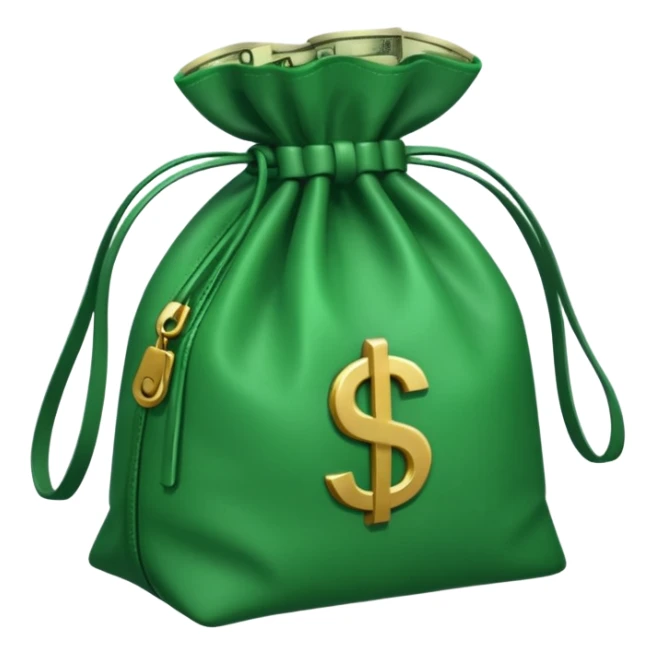 bag of cash green high contrast bright green sticker