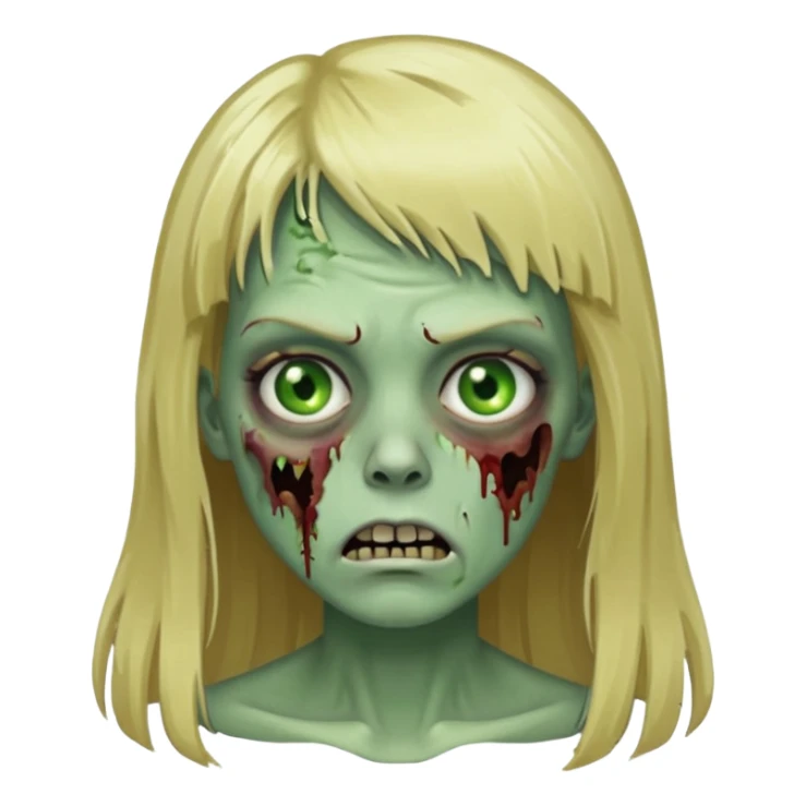 Zoombie de cabelo loiro longo de franja quadrada  sticker