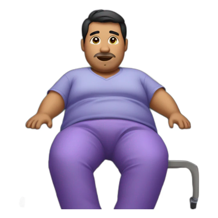 Fat latino Guy in hospital bed with purple pants sticker