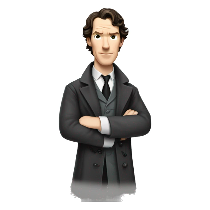 Sherlock holmes Benedict Cumberbatch with lab coat and Face with Tears of Joy sticker