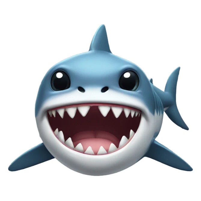 shark with no teeth with a poop on his head sticker