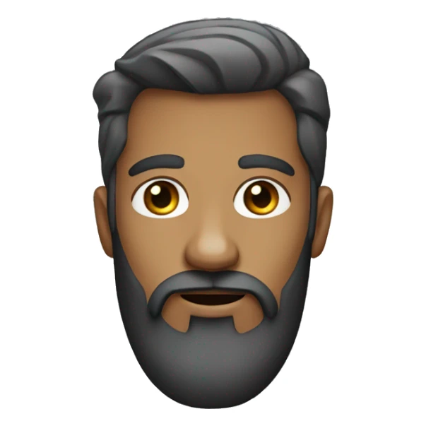 male portrait with beard long h sticker