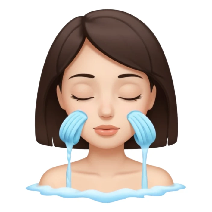 girl brunette getting a deep facial cleansing eyes closed sticker