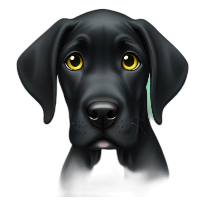 Black great dane puppy with green/ yellow eyes  sticker