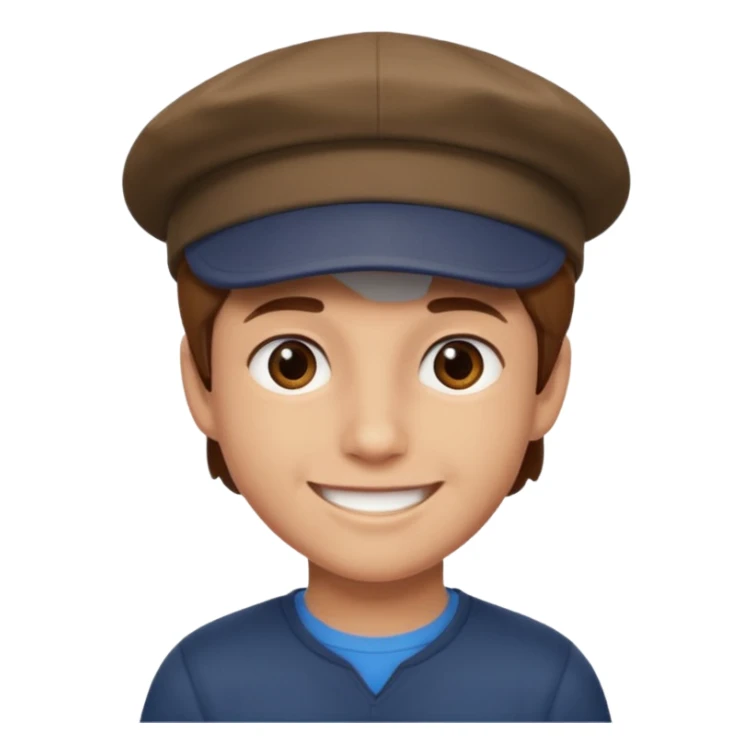 Un niño con gorra pelo castaño  sticker