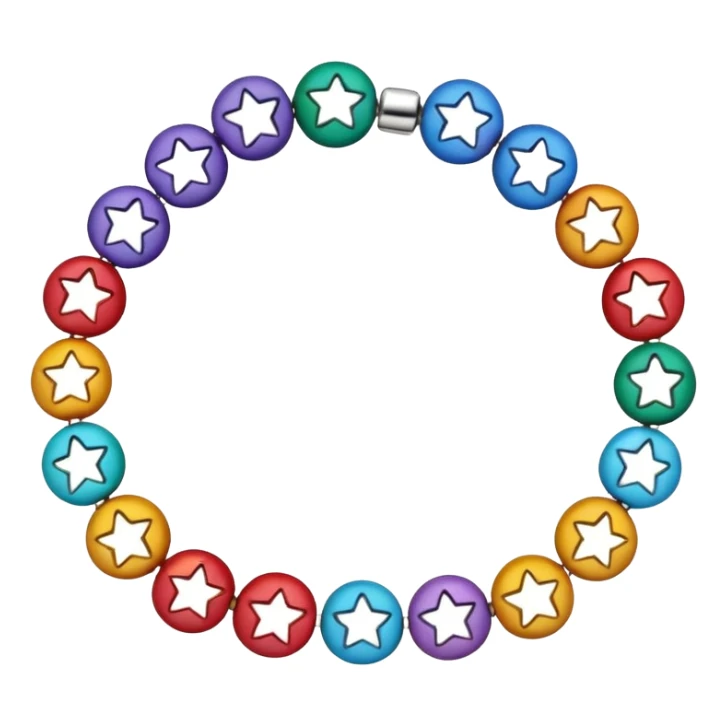 colourful round beaded bracelet with some star beads sticker