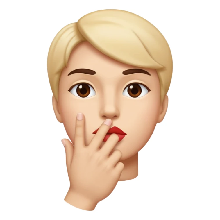 face with kissing lips to the side and hands fisted sticker