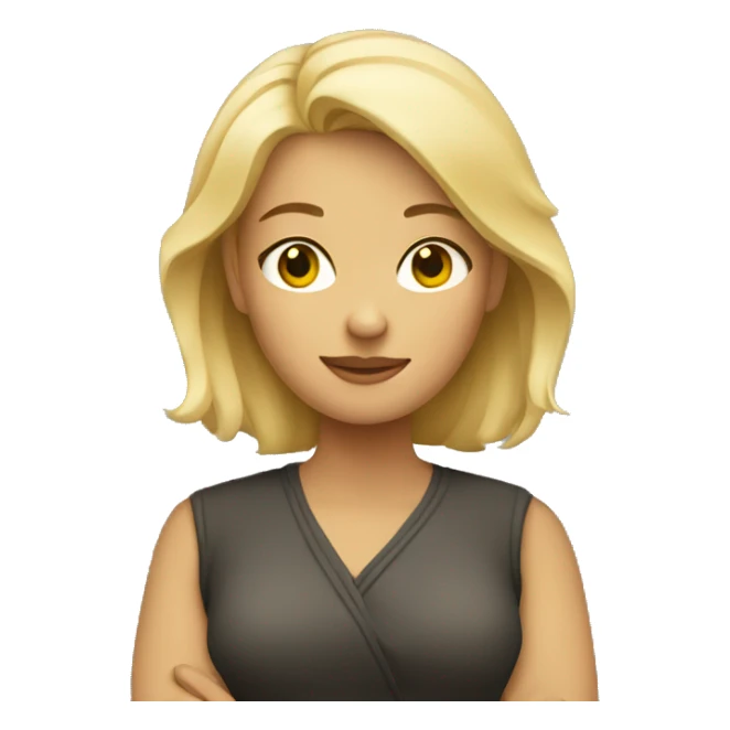 Blonde woman crossing arms sticker