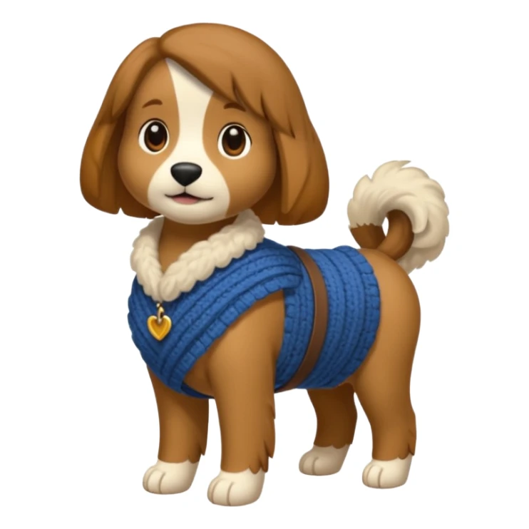 Bassotto seduto con vestito di lana sticker