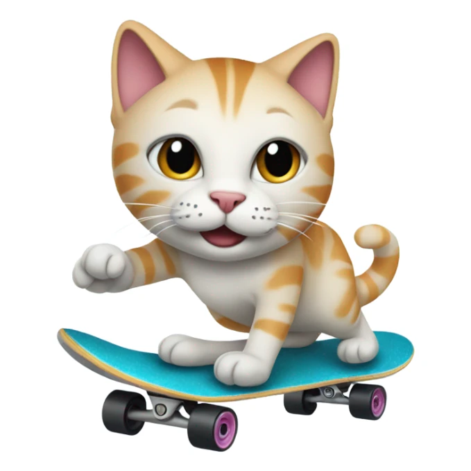 Cat riding a skateboard in The artic sticker