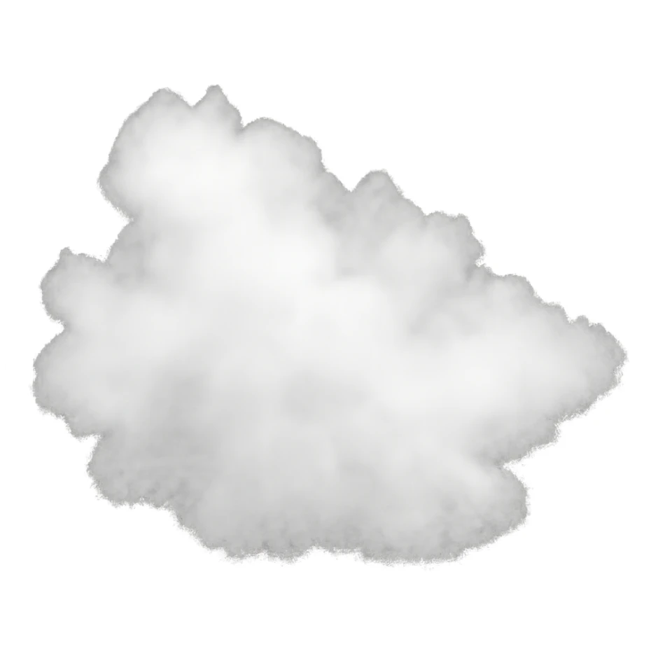 a thick, pure white cloud of mist, floating and ethereal, soft and delicate sticker