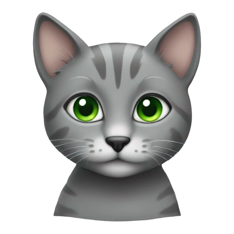 Cute grey cat with green eyes sticker
