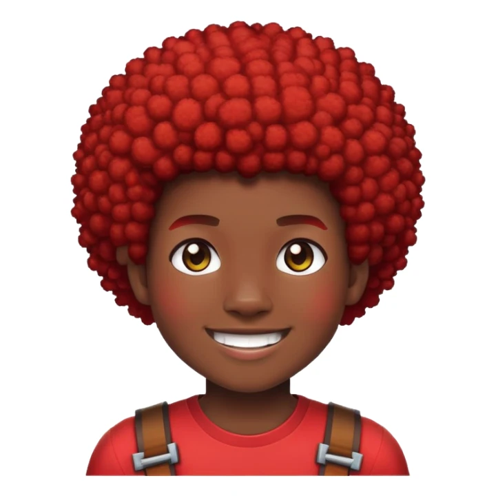 Red afro teen minecraft avatar sticker