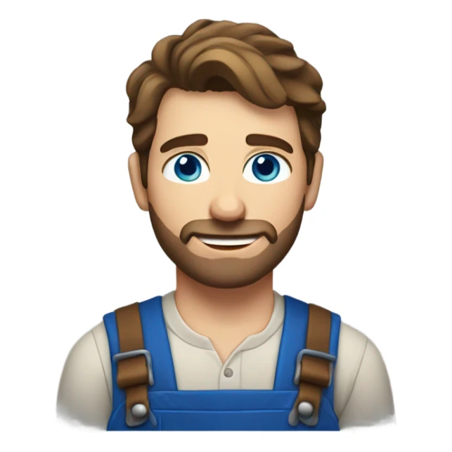 Male farmer, short beard (brown hair and BLUE eyes) sticker