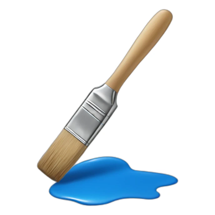 pincel con pintura azul sticker