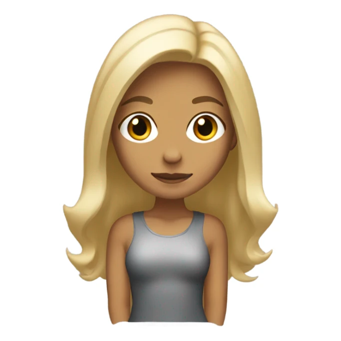 Medium tan blonde with mid length hair squatting   sticker