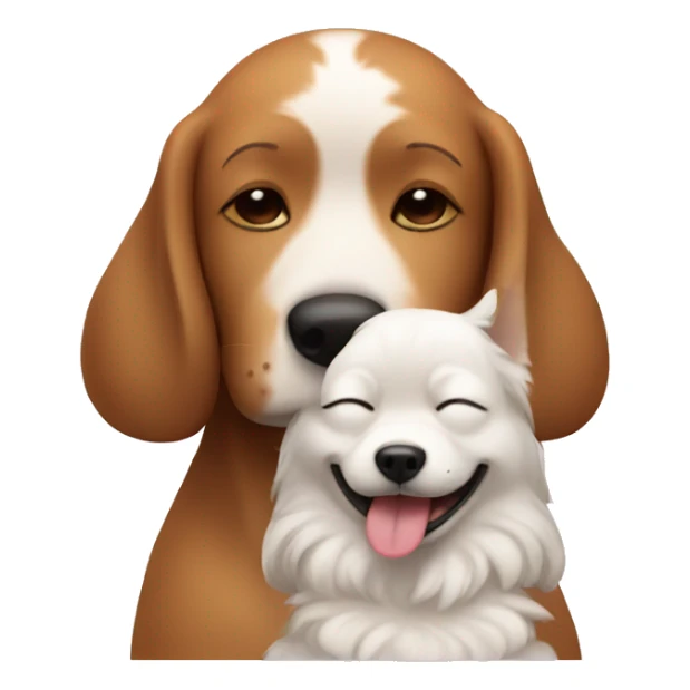 Relaxing dog with close eyes with human sticker