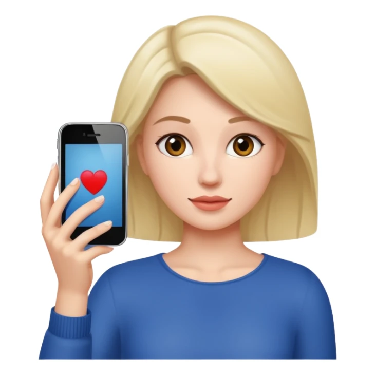 woman taking a picture with an iPhone sticker