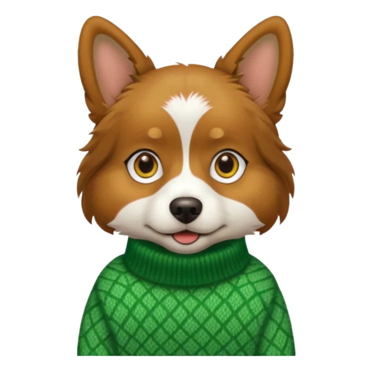 dog wear a green sweater sticker