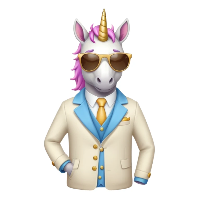 Unicorn wear coatsuit and wear sunglasses  sticker