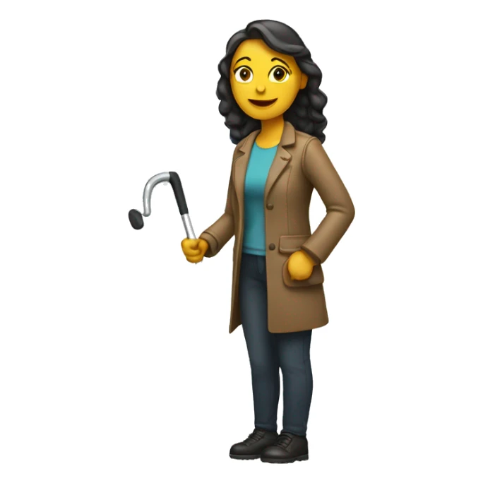 Woman with crutch sticker