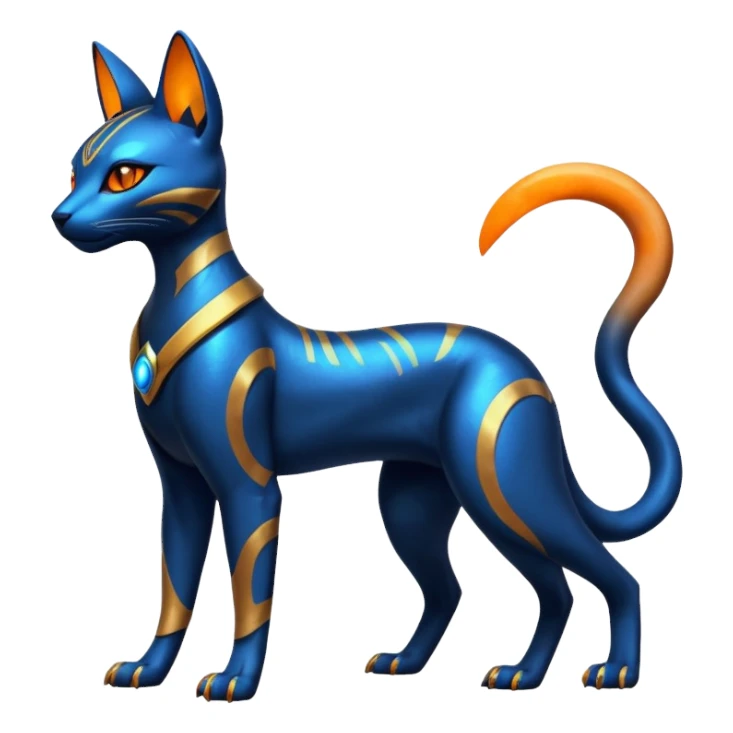 Futuristic Glowing shiny Bastet-Umbreon-Salandit-fusion (full body) sticker