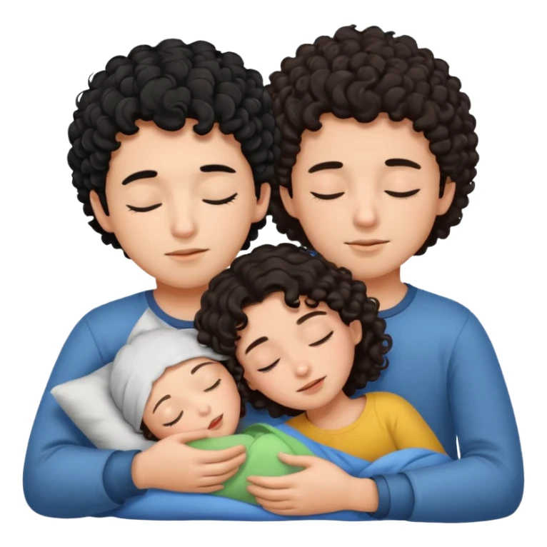 ragazzo riccio capelli neri che dorme con una ragazza capelli castani sticker