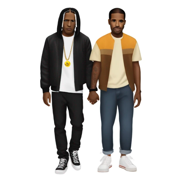 asap rocky and frank ocean holding hands sticker
