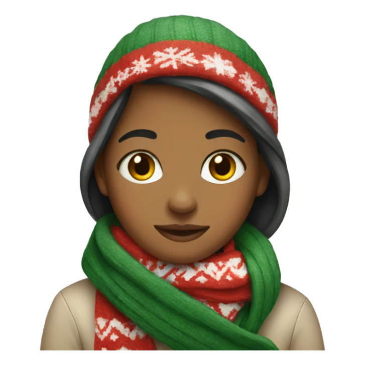 Girl in Christmas Scarf  sticker