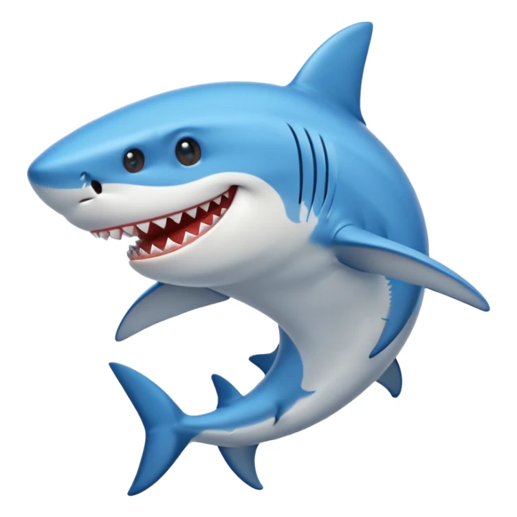 smiling shark wearing blue shoes sticker
