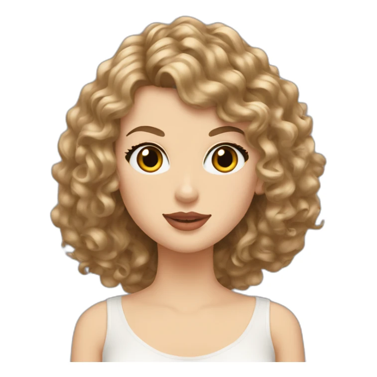 taylor swift and a white girl with brown curly hair sticker